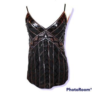 Express Sequin Tank Black/Silver - XS - NWT!
